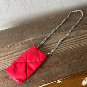 a new day Red Crossbody Bag with Silver Chain